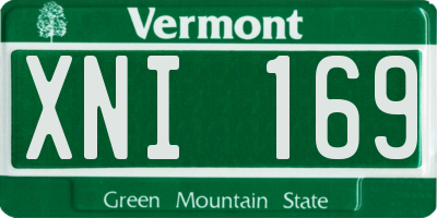 VT license plate XNI169