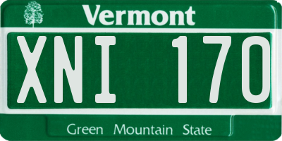 VT license plate XNI170