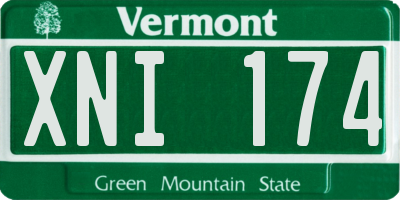 VT license plate XNI174