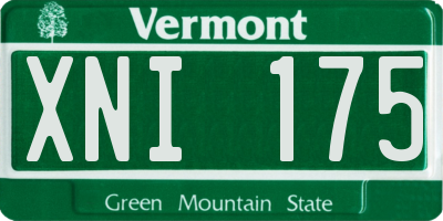 VT license plate XNI175