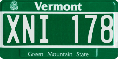 VT license plate XNI178