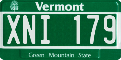 VT license plate XNI179