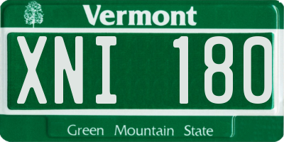 VT license plate XNI180