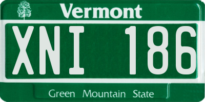 VT license plate XNI186