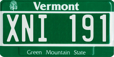 VT license plate XNI191