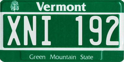 VT license plate XNI192