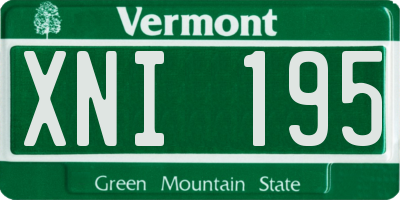VT license plate XNI195