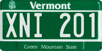 VT license plate XNI201