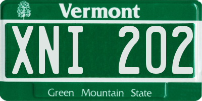 VT license plate XNI202