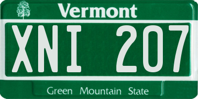 VT license plate XNI207