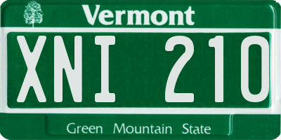 VT license plate XNI210