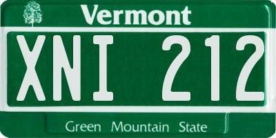 VT license plate XNI212