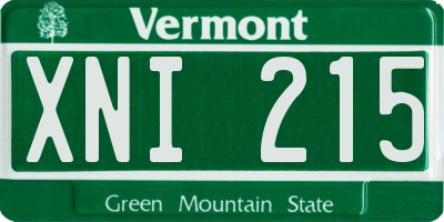 VT license plate XNI215