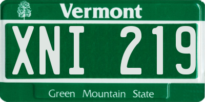VT license plate XNI219