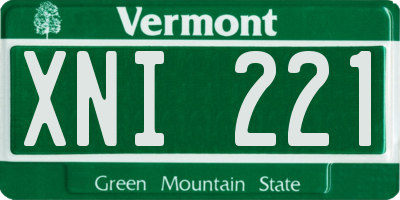 VT license plate XNI221