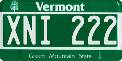 VT license plate XNI222