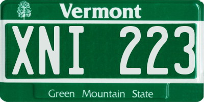 VT license plate XNI223