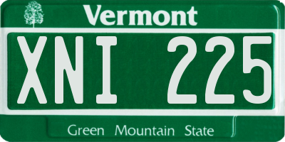 VT license plate XNI225