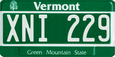VT license plate XNI229