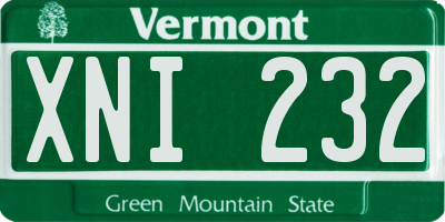 VT license plate XNI232