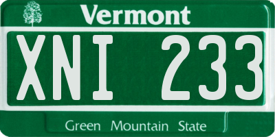 VT license plate XNI233