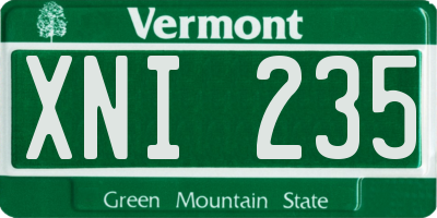 VT license plate XNI235