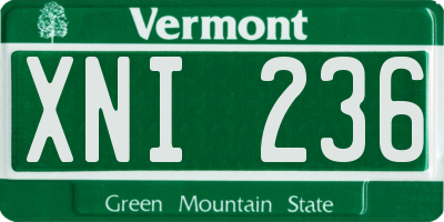 VT license plate XNI236