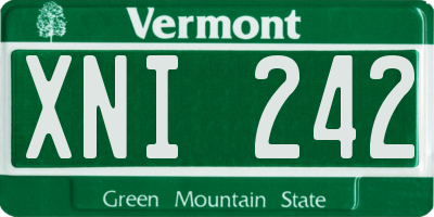 VT license plate XNI242