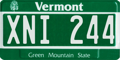 VT license plate XNI244