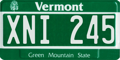 VT license plate XNI245