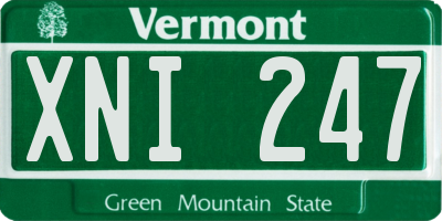 VT license plate XNI247
