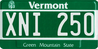 VT license plate XNI250