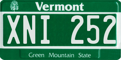 VT license plate XNI252
