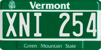 VT license plate XNI254