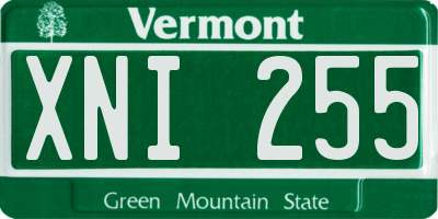 VT license plate XNI255