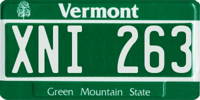 VT license plate XNI263