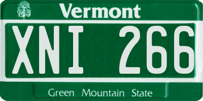 VT license plate XNI266