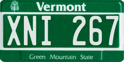 VT license plate XNI267