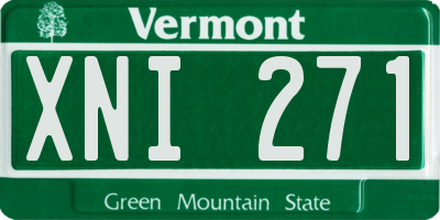 VT license plate XNI271