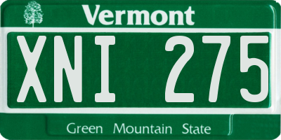VT license plate XNI275