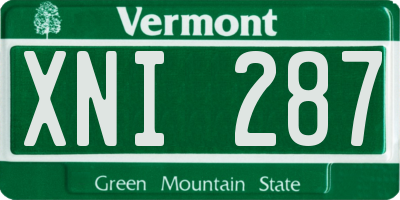 VT license plate XNI287