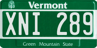 VT license plate XNI289