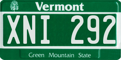 VT license plate XNI292