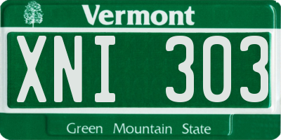 VT license plate XNI303