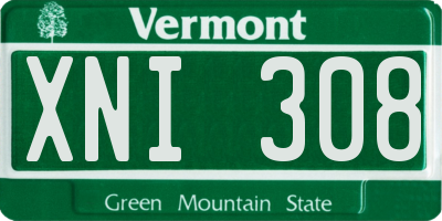 VT license plate XNI308