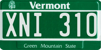 VT license plate XNI310