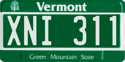 VT license plate XNI311