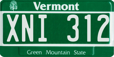 VT license plate XNI312