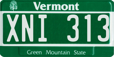 VT license plate XNI313