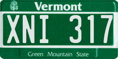 VT license plate XNI317
